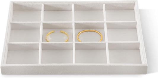 Jewelry Organizer Tray, Velvet Bracelet Display, Premium Jewelry Tray, Luxury Bangle Organizer,White Watch Tray