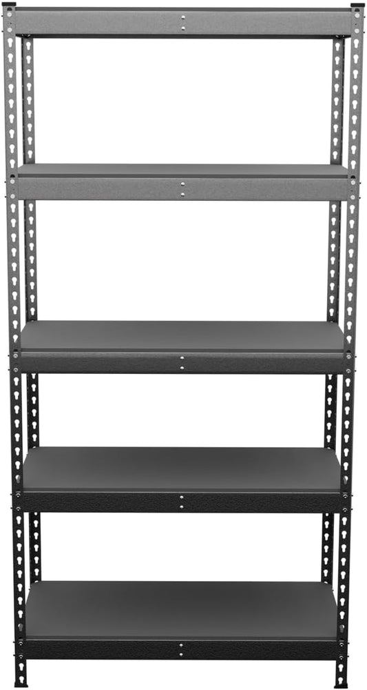 SafeRacks Modular Garage Shelving - 5 Tier Storage Shelves, Tall Metal Rack Shelves for Storage, Heavy Duty Steel Shelf Organizer for Garage, Or Kitchen Pantry (Hammertone, 18 x 36 x 72)