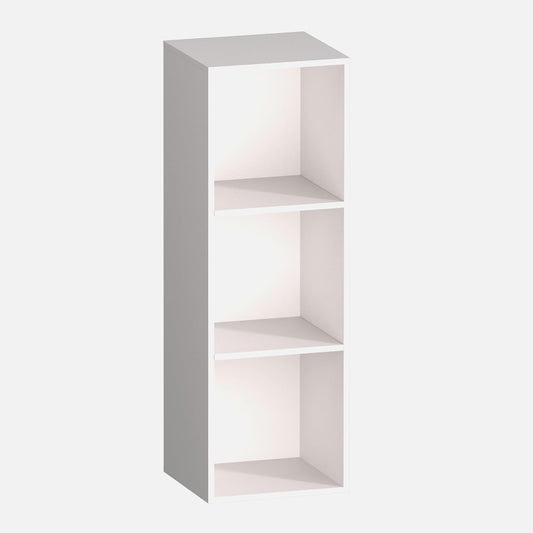 3 Cube Storage Organizer, 3 Tier Cube Low Bookcase Freestanding Storage Display Organizer for Home Office, Three-Cubes Open Shelf Short Bookshelf (White, 3 Cube)