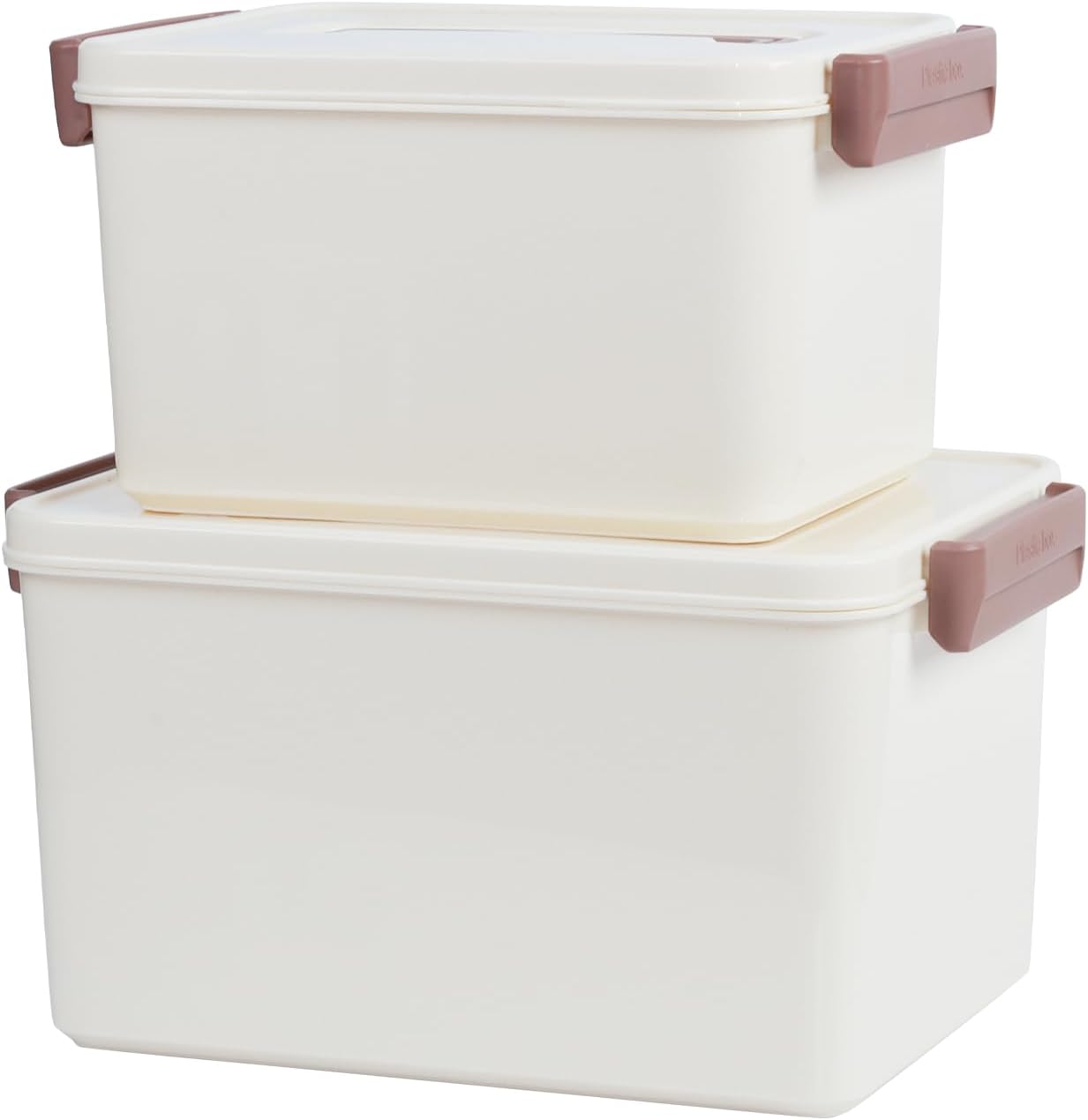 Saim Portable Medicine Storage Box for Home & Travel, First Aid Organizer with Handle, Large Capacity Stackable Container for Medical Supplies and Pills (Creamy White, 6L&10L)