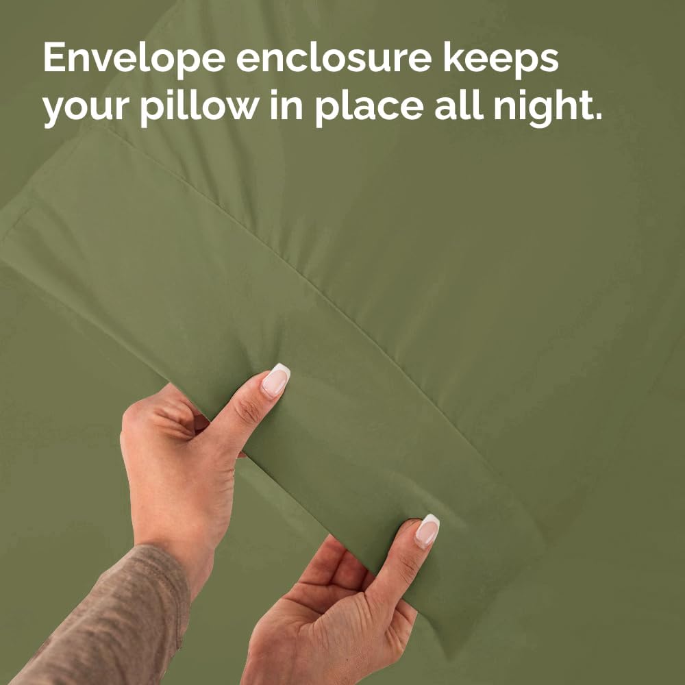 King Pillow Cases - 4 Pack - Super Soft Pillowcase Covers - Envelope Enclosure - Hotel Quality Pillow Protectors - Wrinkle Free, Shrink & Stain Resistant - Machine Washable - 20" x 40" (Sage Green)