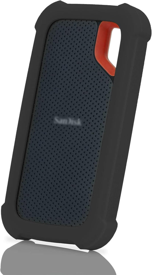 LEFXMOPHY Case Cover Replacement for SanDisk Extreme Portable New Generation SDSSDE61 500GB 1TB 2TB 4TB External SSD, E61 Soft Silicone Portective Skin Sleeve, Black