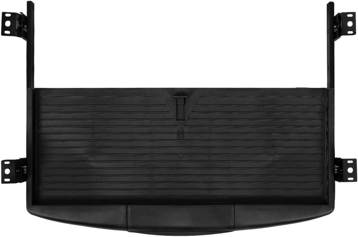 Under Desk Keyboard Tray with Adjustable Height, Ergonomic Slide-Out Keyboard Organizer, Black ABS Holder for Home and Office Use