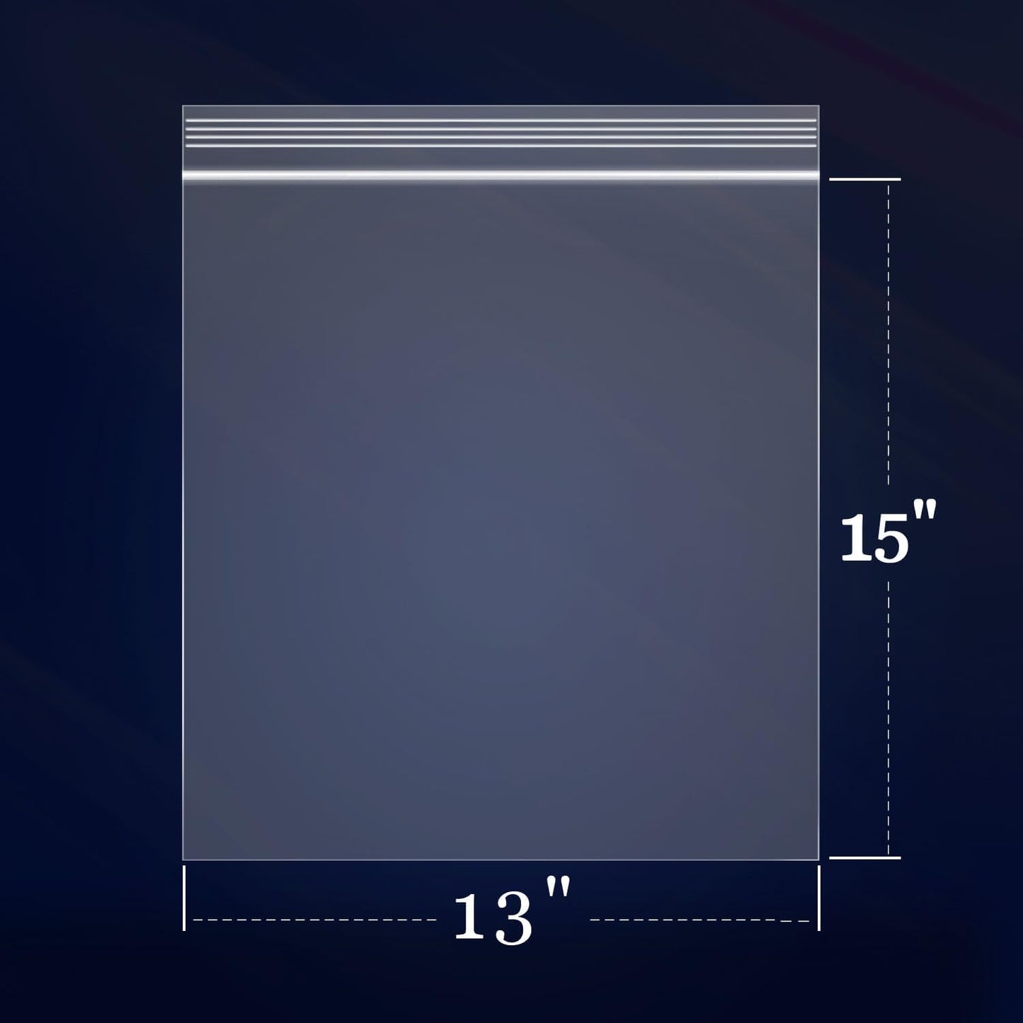 iMailer - 200 Count - 13" x 15" Clear Reclosable Zip Plastic Poly Bags - 2 Gallon Zip Bags for Clothing, T-Shirts, Pants