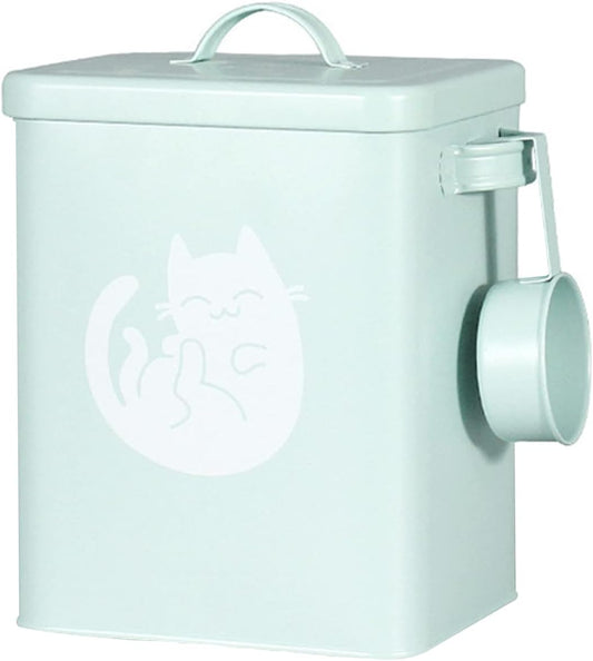 Dog and Cat Food Storage Container 6L, Cute Pet Food Storage Containers with Lids Airtight, Metal Cat Food Bin with Measuring Cup, Durable Airtight Cat Food Container for Pet Owners(#3)