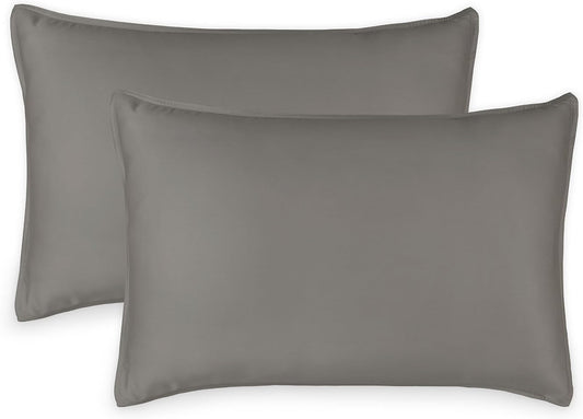 King Pillowcases by Pure Bamboo, Genuine 100% Organic Viscose Derived from Bamboo, Luxuriously Soft & Cooling, Double Stitching, Envelope Closure (2 King Pillowcases, Graphite)