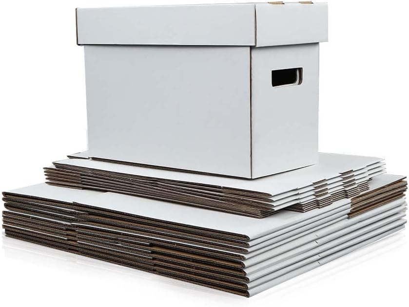 GRAND ORANGE 10PCS Comic Books Storage Boxes Short Holds 150-175 Stackable Cardboard Durable Archive