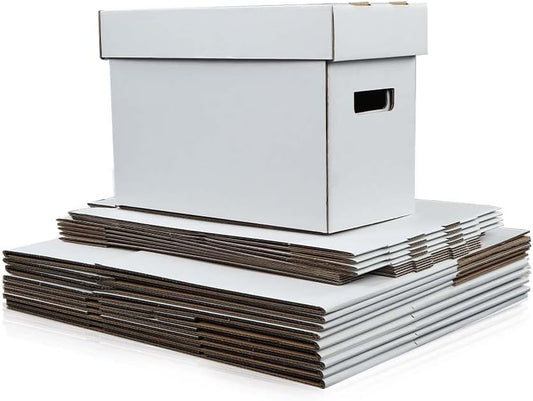 GRAND ORANGE 10PCS Comic Books Storage Boxes Short Holds 150-175 Stackable Cardboard Durable Archive