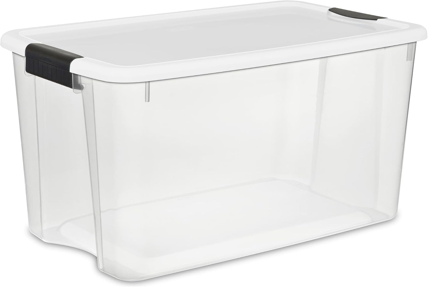 Sterilite 12-Pack Ultra Latching Box, Storage Bins with Lids, Clear Plastic, 70 Quart - Heavy-Duty Organizing Containers for Closet, Bathroom, and Office