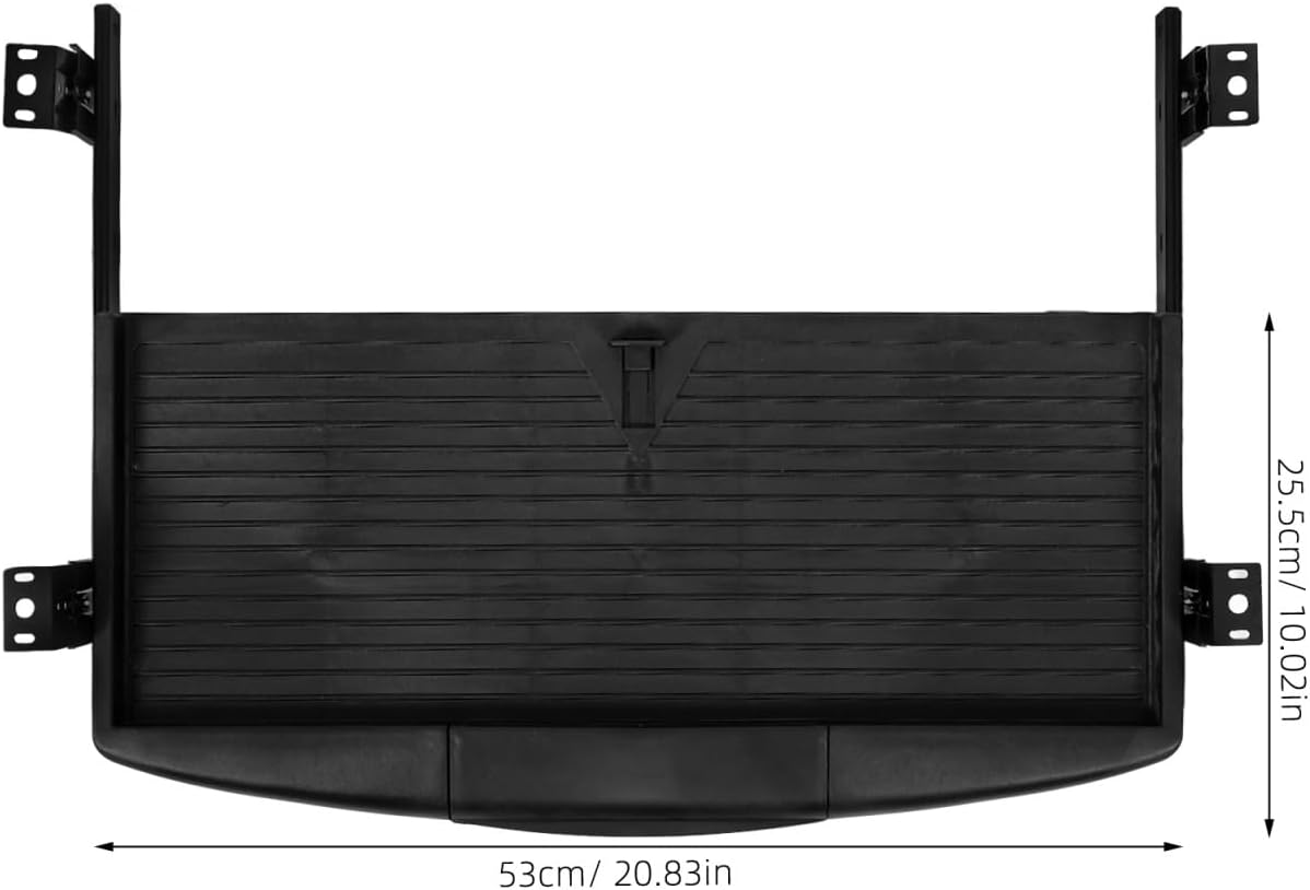 Under Desk Keyboard Tray with Adjustable Height, Ergonomic Slide-Out Keyboard Organizer, Black ABS Holder for Home and Office Use