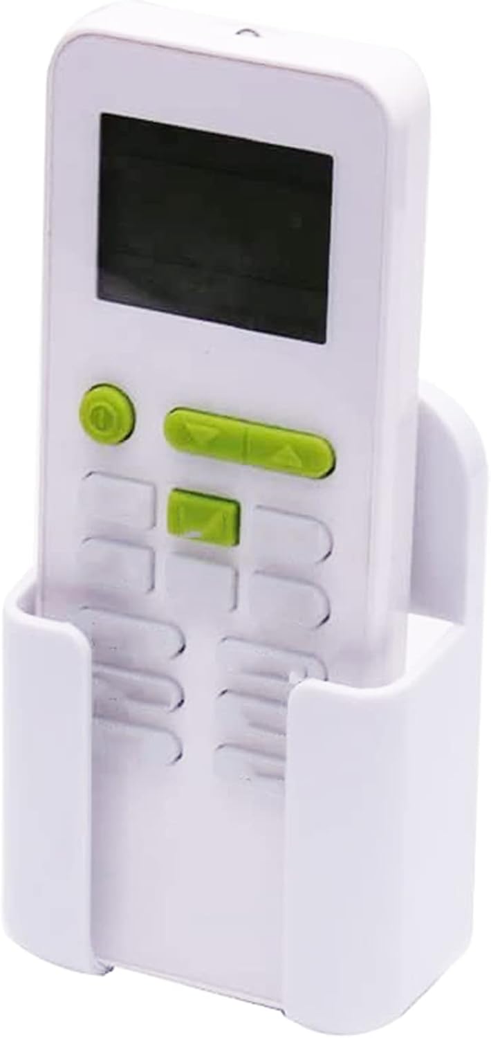 Mantouxixi 2Pcs Remote Control Holder Rack Wall Mount Media Organizer Storage Rack 61MM for Air Conditioner Controller - White
