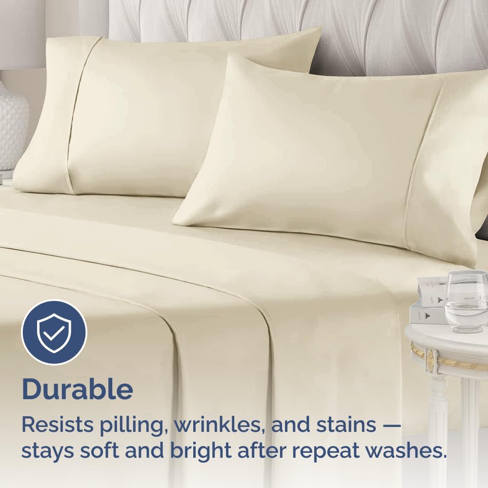 Queen Pillow Cases - 2 Pack - Super Soft Pillowcase Covers - Envelope Enclosure - Hotel Quality Pillow Protectors - Wrinkle Free, Fade, Shrink & Stain Resistant - Machine Washable - 20" x 30" (Wheat)