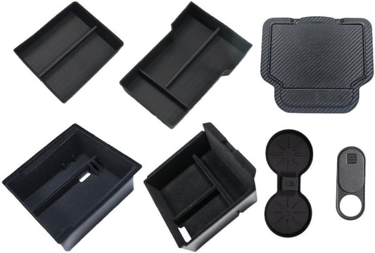 7PCS Center Console Organizer For Tesla For Model 3 2023 2025, Features Practical Cup Holder And Storage