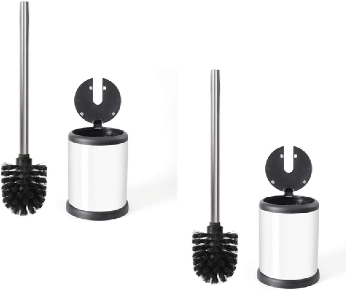 ToiletTree Products Toilet Brush with Lid (White 2 Pack)