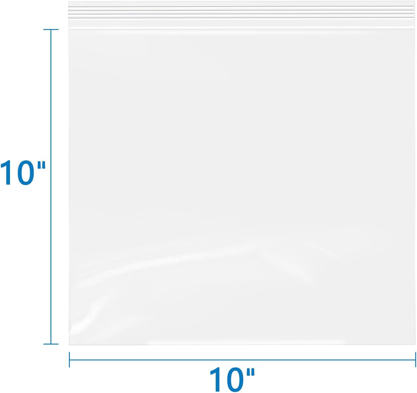 iMailer- 10" x 10" 100 Pack- 2 Mil Resealable Zip Bags- Clear Plastic Bags with Zip Top Lock for Storage, Organizing, Crafts, Travel