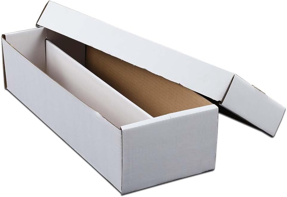 GRAND ORANGE White Transaction Card Storage Box (1,600 CT) Corrugated Board Two Dividers Model Holds Over 300 3x4 Toploads Trading Card