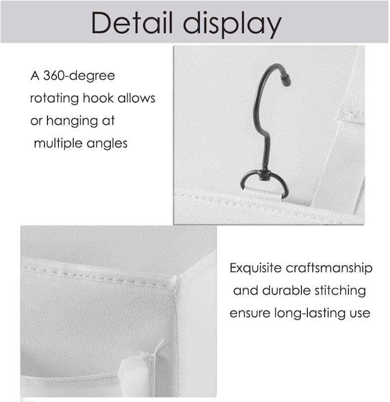 Bedside Caddy Bedside Storage Organizer,Bed Caddy With Thickened Material Suitable for Homes, Dormitories, Hospitals, Cribs, RVs，Great for Magazines,Books,Remote, Phone (white)