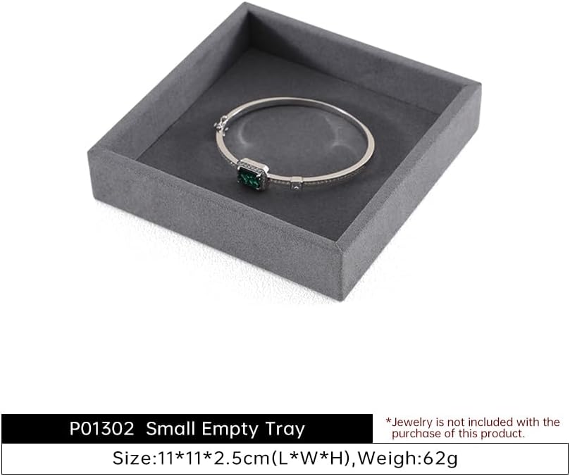 Dark Blue Jewelry Display Tray Ring Necklace Earring Bangle Organizer Multifunctional Storage Case for Jewelry Showcase (Small Empty Tray)