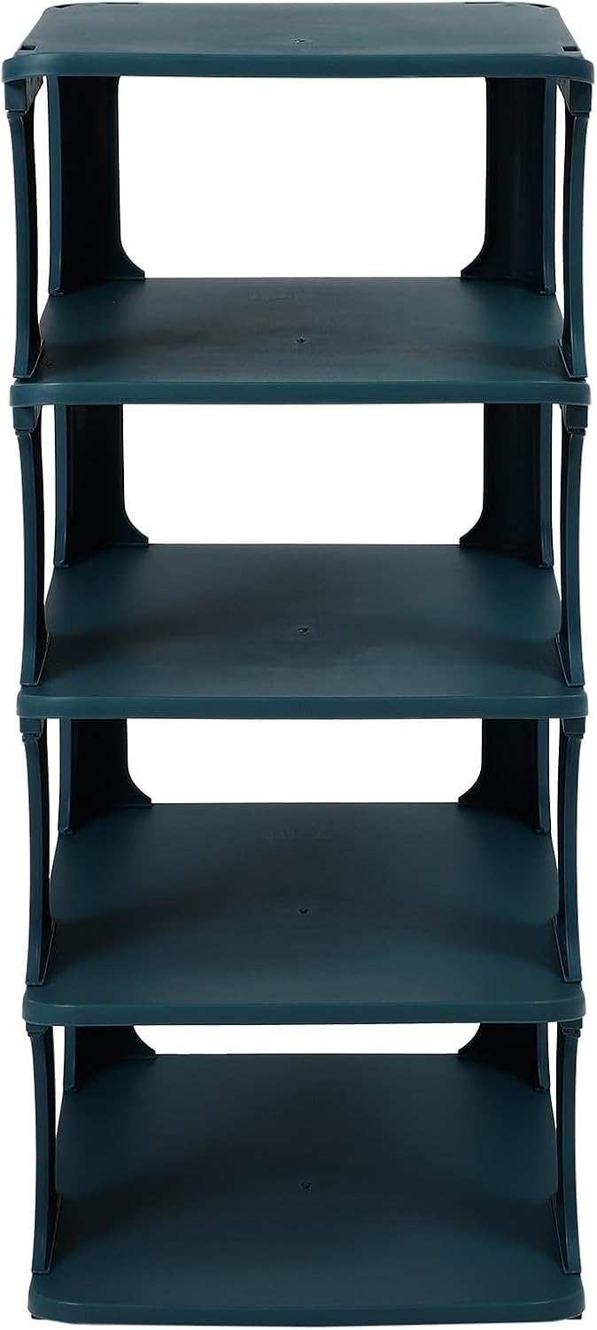 Garneck Multi-layer Plastic Shoe Organizer Rack Sturdy Walkway Storage Shelf for Hallway DIY Combination Compact Space-saving Shoe Holder for Entryway and Closet