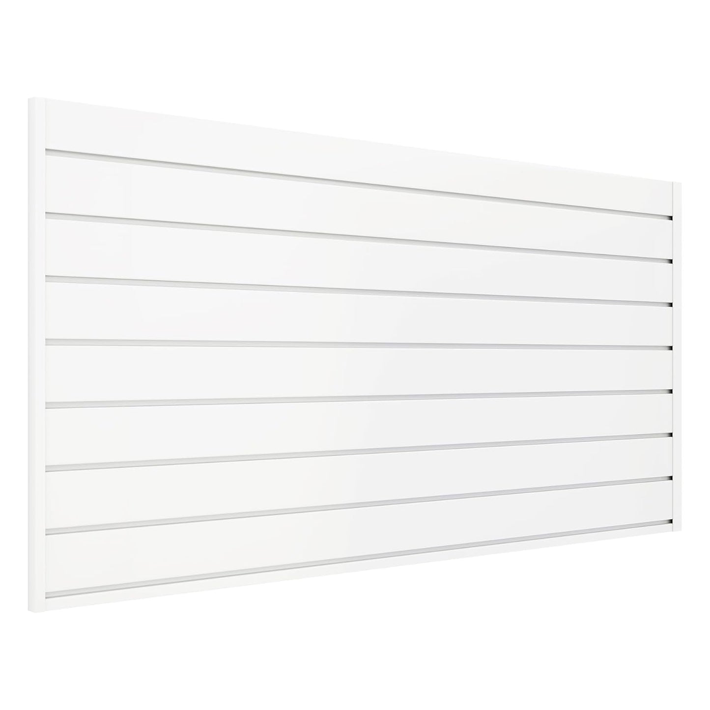 4FT x 2FT Modern White PVC Slatwall Panel, Wall Mounted, 1 Shelf, Garage Storage, 75 lbs Weight Capacity