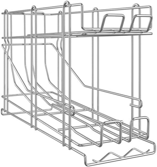 FIFO Wire Can Storage Rack, Metal, 24.8x7.9x13.3 Inch, Shelf-Mounted, Holds 8#10 or 12#5 Cans, Commercial Kitchen Organization
