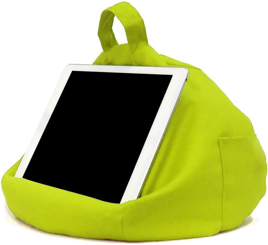 Tablet Cushion Holder - with Side Pockets, Soft Anti-Fall Book Rest for Lap, Hands-Free Laptop Stand for Bed, Multi-Angle Travel Pillow for Car, Lightweight Storage Caddy | for Home School Sofa Spa