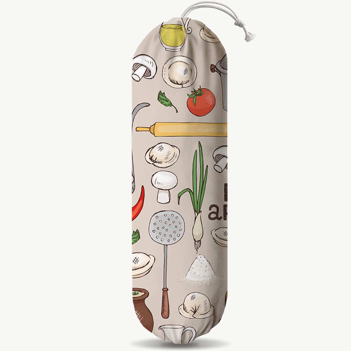 Kitchen Print Plastic Bag Holder, Wall Mount Plastic Bags Organizer, Pantry Organization, Reusable Shopping Bags Holder Dispenser for Kitchen, Housewarming Gift,Pattern Garbage Bag 61
