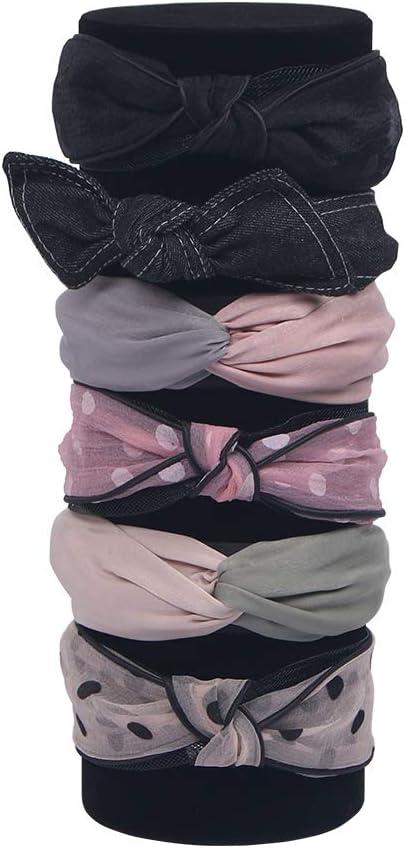 Coward Vertical Headband Holder Organizer Hairband Display Stand Accessories Scrunchie Storage Organizer for Baby Girls (black velvet)
