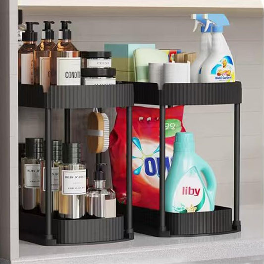 Multi-Purpose Pull-Out Storage Organizers, Under Sink & Cabinet Storage, 12.8 Inch, White (黑色)