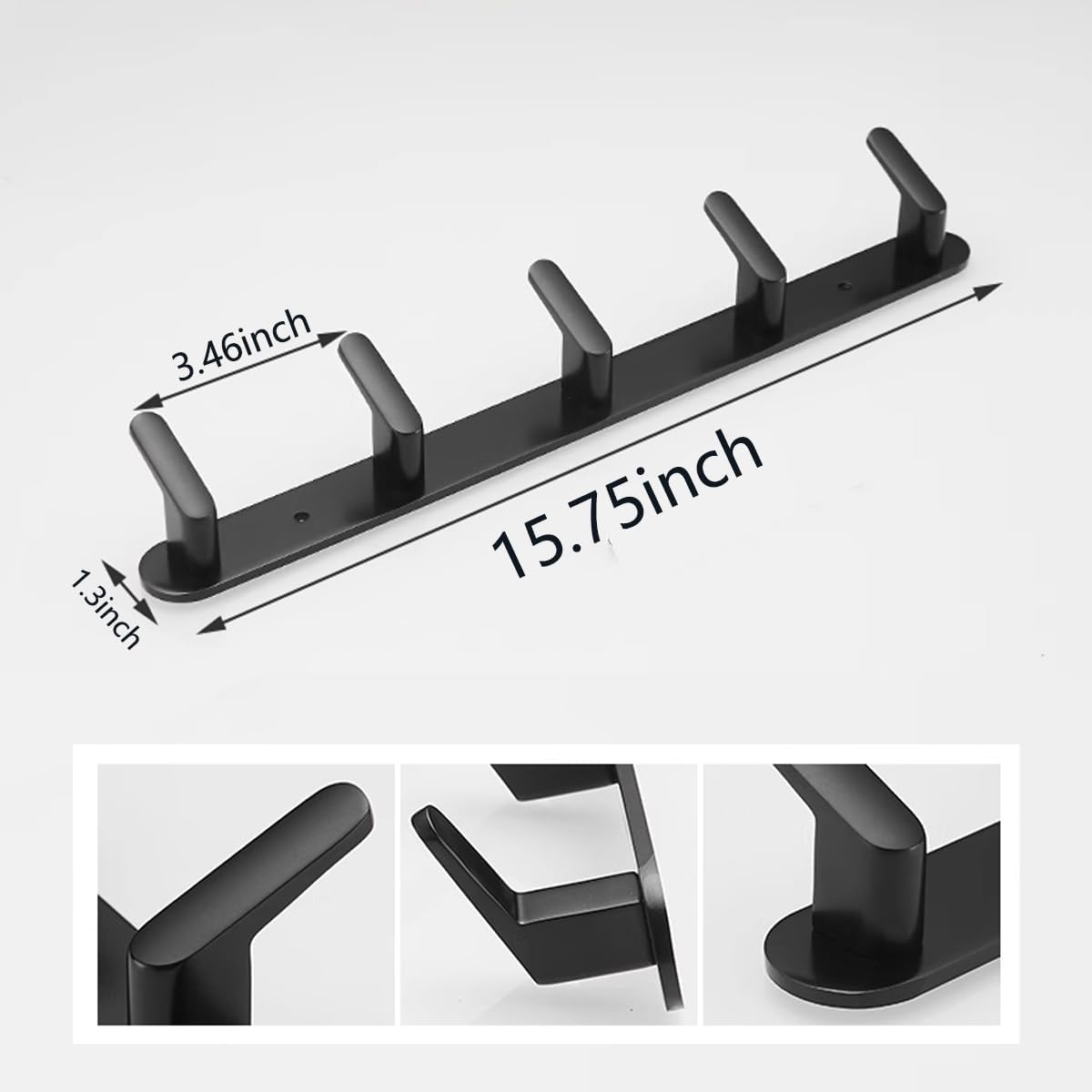 Gxfctys Coat Rack Wall Mount, Modern Wall Hooks for Hanging Coat Clothes Hats Bags with 5 Hooks, Space Aluminum Black Towel Hooks for Kitchen Entryway Bathroom Bedroom (5 Hooks, Style 1)