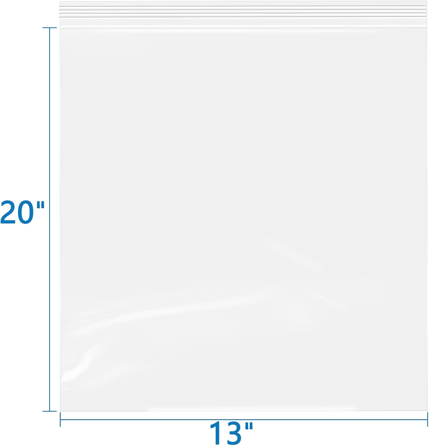 iMailer- 13" x 20" 100 Pack- 2 Mil Resealable Zip Bags- Clear Plastic Bags with Zip Top Lock for Storage, Organizing, Crafts, Travel