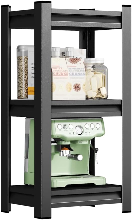 Kitchen Storage Rack，3 Tier Shelving Unit，Metal Adjustable Shelf，1050LBS Steel Shelving Rack，Storage Racks for Kitchen Bathroom Pantry Closet Laundry (31" H*27.6" W*13.8" D)