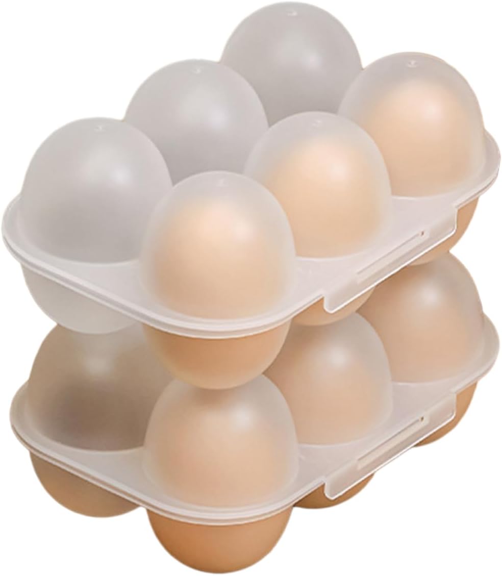 6 Grid Egg Holder Container Portable Carrier Box Hard Shell Storage Case With Lid For Camping Picnic And Travel Kitchen Organization