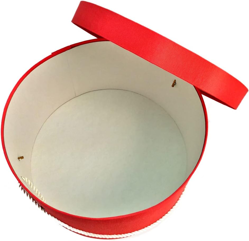 Sarah's Hat Boxes Classic Coral Hat Box – 21.5" x 11.5" (Dia. x Ht.) Handmade in USA – Odorless Non-Toxic Adhesive, Cording Handle – Premium Storage for Hats & Accessories