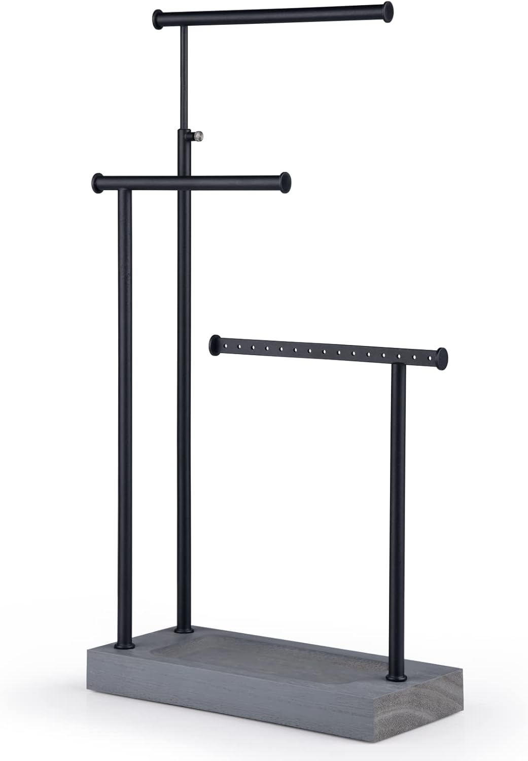SRIWATANA Jewelry Organizer Display Extra Tall Necklace Holder 3 Tier Jewelry Tree Stand, Gift Idea (Weathered Grey & Black)