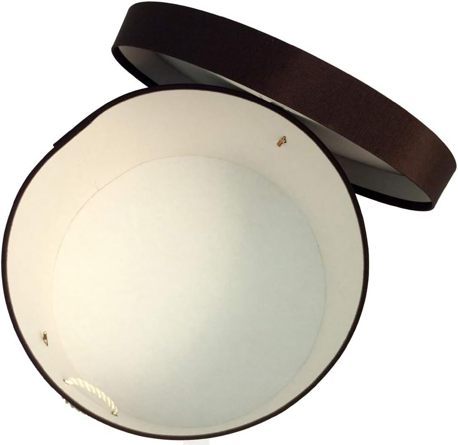 Sarah's Hat Boxes Classic Brown Hat Box – 14.75" x 7.5" (Dia. x Ht.) Handmade in USA – Odorless Non-Toxic Adhesive, Cording Handle – Premium Storage for Hats & Accessories