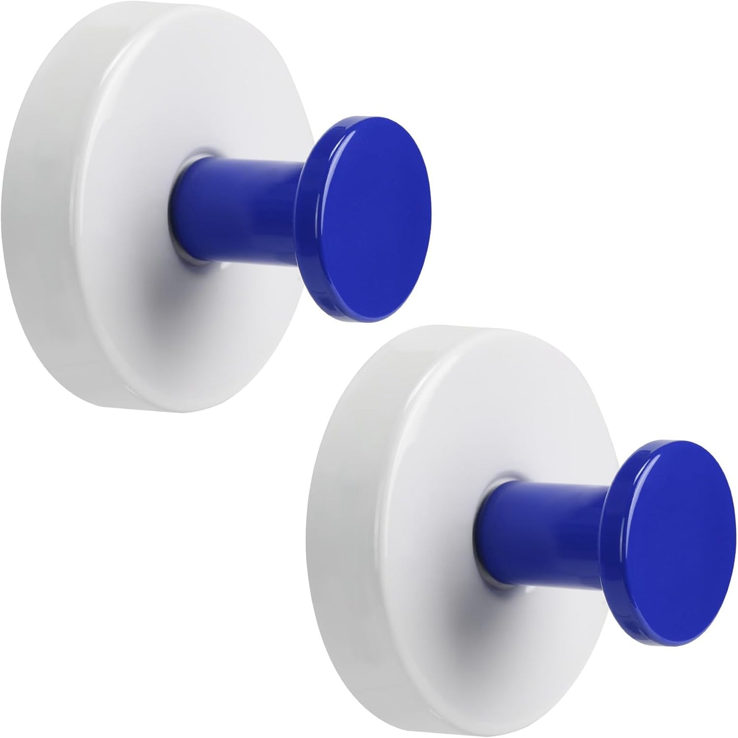 Suction Cup Hooks for Shower No-Drill Bathroom Hooks for Towels, Robes, Loofah Mountable on Bathroom Walls, Kitchen, Glass, Mirrors, Tile and Smooth,Non-Porous Surfaces (2, Blue White)