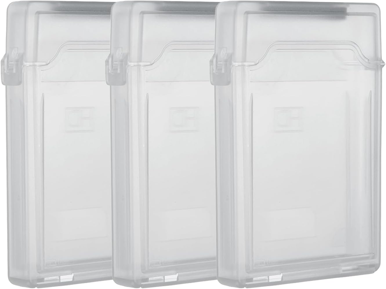 PATIKIL 4.5" x 3.2" Hard Drive Disk Case, 3Pcs Plastic Hard Disk Storage Box Portable Anti-Static Case for 2.5" External SSD HDD, Grey