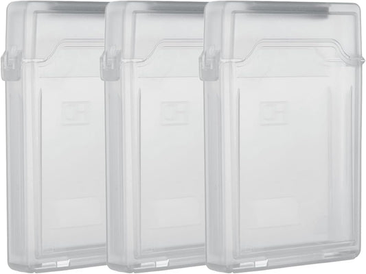 PATIKIL 4.5" x 3.2" Hard Drive Disk Case, 3Pcs Plastic Hard Disk Storage Box Portable Anti-Static Case for 2.5" External SSD HDD, Grey