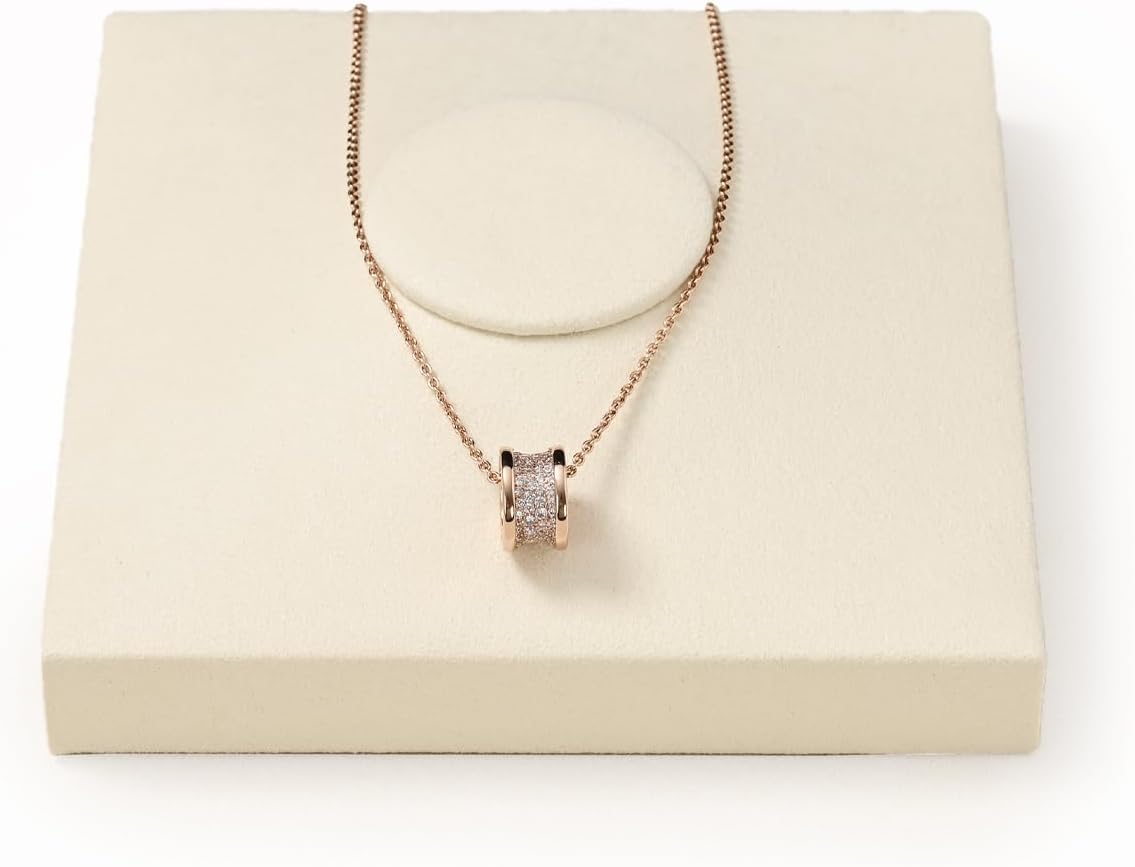 Oirlv Microfiber Jewelry Display Tray Necklace Display Stand Necklace Holder(Beige)