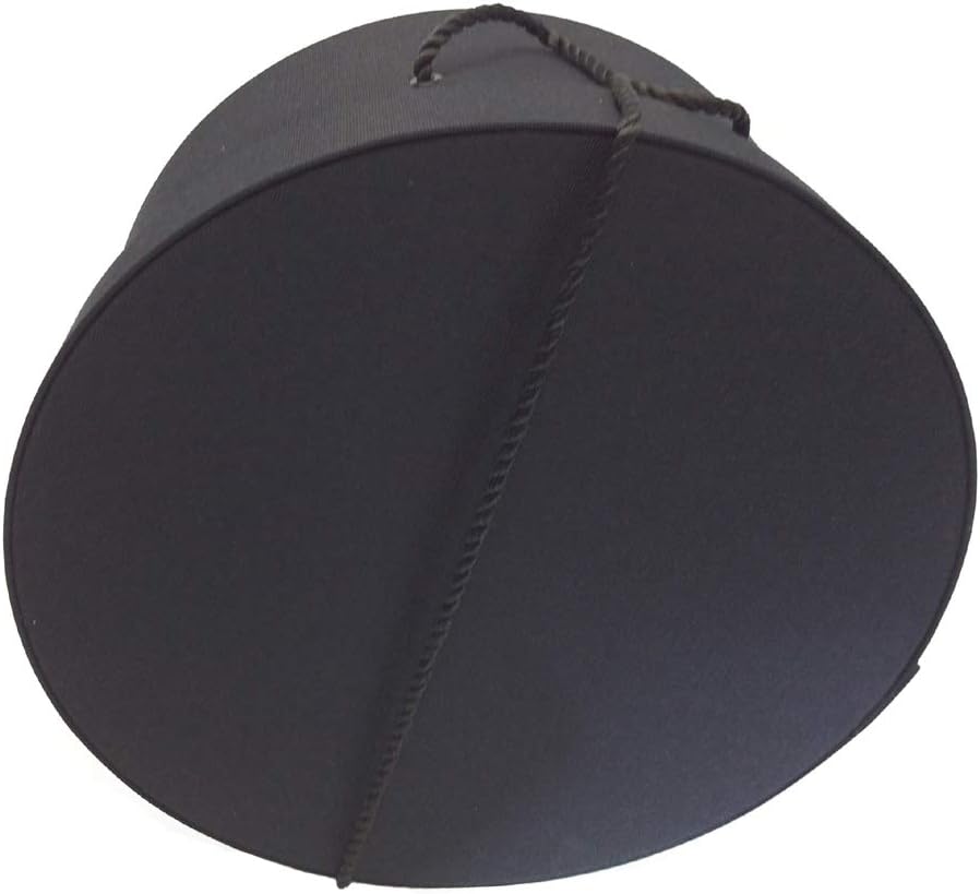 Sarah's Hat Boxes Classic Black Hat Box – 16.75" x 8.5" (Dia. x Ht.) Handmade in USA – Odorless Non-Toxic Adhesive, Cording Handle – Premium Storage for Hats & Accessories