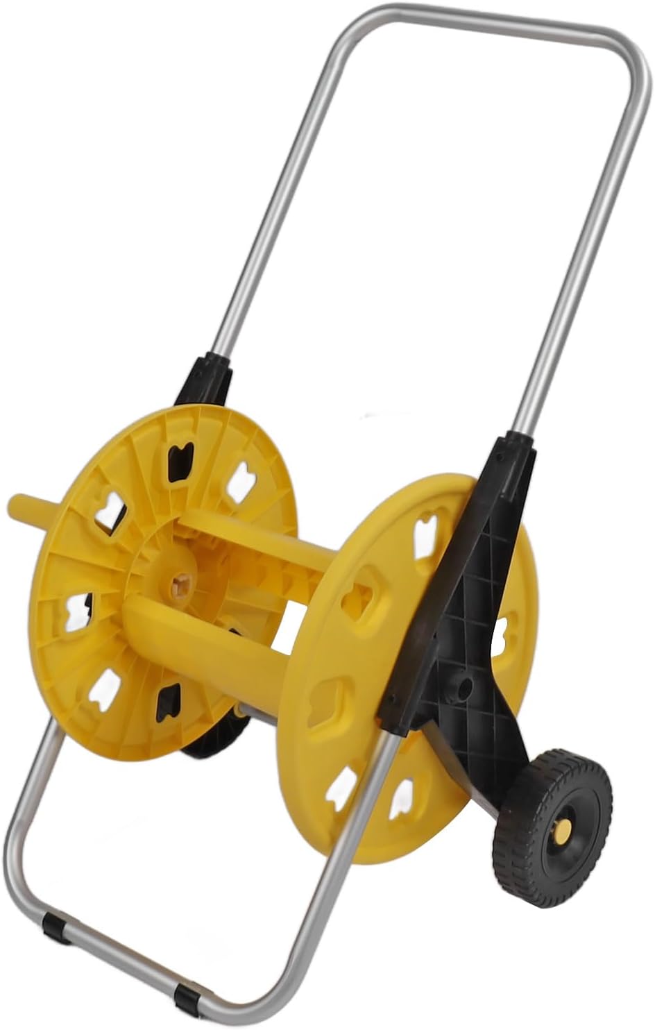 Garden Hose Reel Cart Yellow Hose Reel Trolley Water Hose Cart Holds 80m Water Pipe