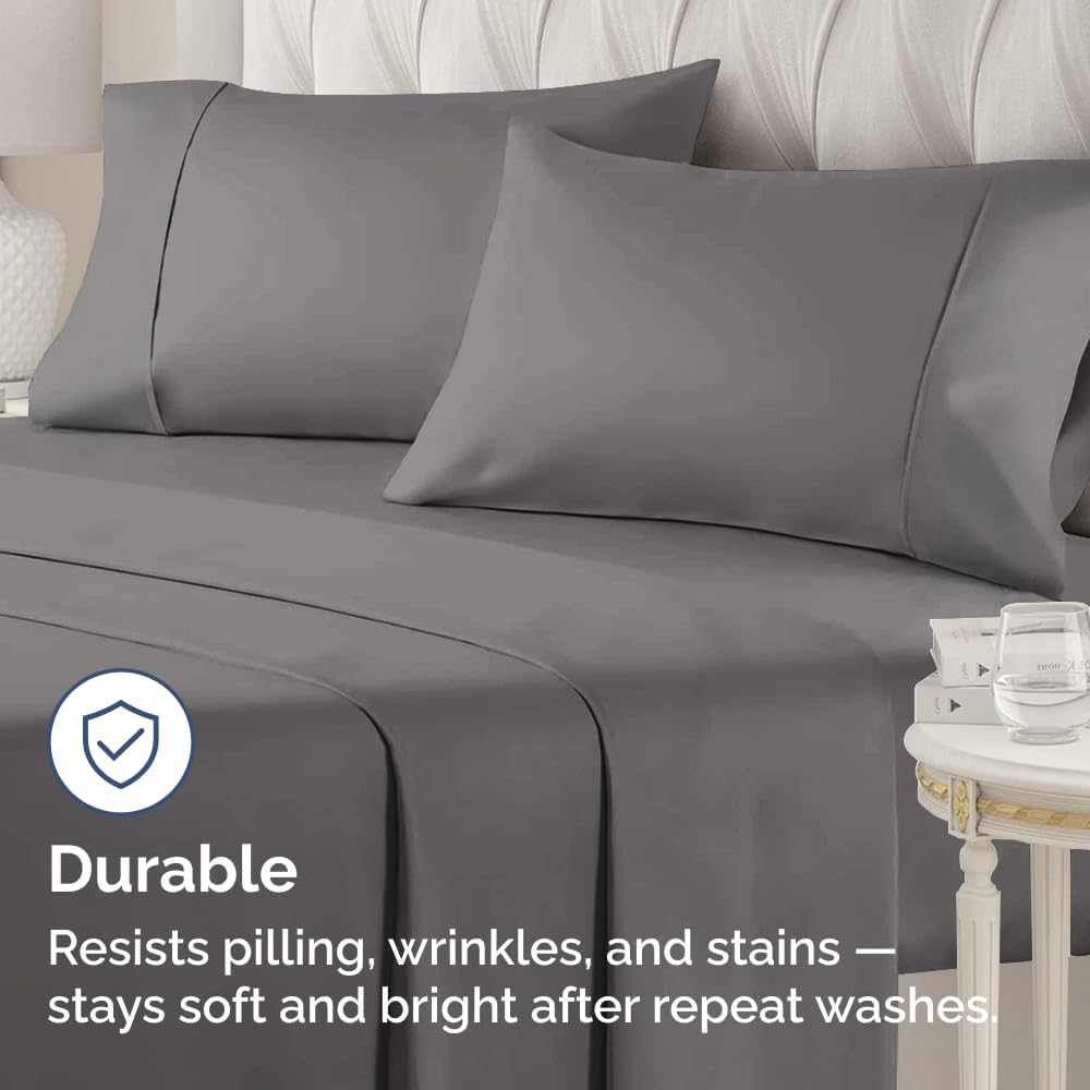Standard Pillow Cases - 2 Pack - Super Soft Pillowcase Covers - Envelope Enclosure - Hotel Quality Pillow Protectors - Wrinkle Free, Shrink & Stain Resistant - Machine Washable - 20" x 26" (Dark Grey)