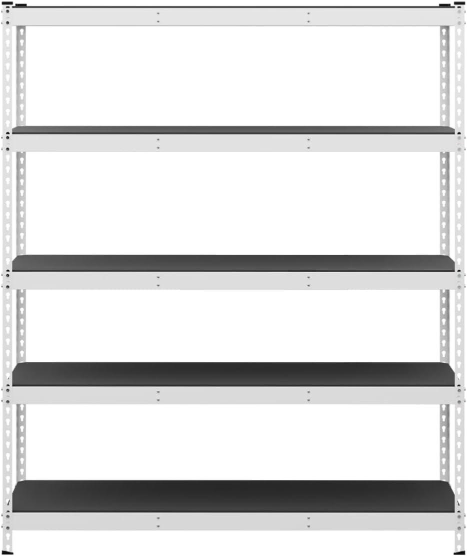 SafeRacks Modular Garage Shelving - 5 Tier Storage Shelves, Tall Metal Rack Shelves for Storage, Heavy Duty Steel Shelf Organizer for Garage, Or Kitchen Pantry (White, 18 x 60 x 72)