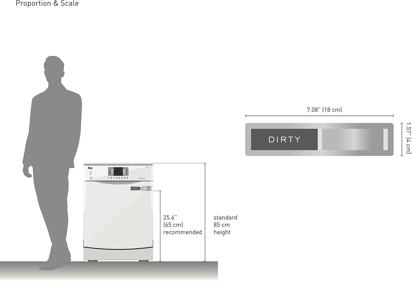 Clean dirty magnet for dishwasher, Kubik Letters Premium Stainless Steel Grade 304, Kitchen Organizers and Storage Decor Accessories, Extra Adhesive Tapes Included.