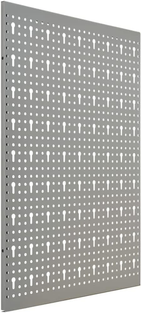 Steel Peg Board Set Wall-Mounted 3 Panels 15.7"x22.8" - Gray, Tool Organizer with Mounting Accessories,145349,Gray