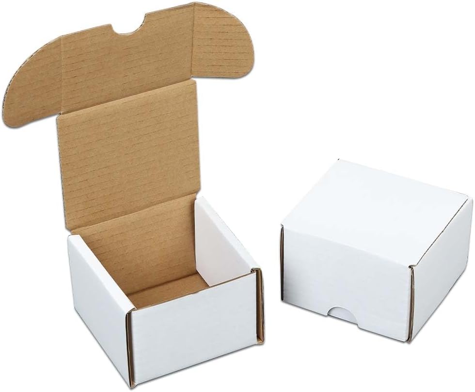 GRAND ORANGE 50 Pack 200 Count Trading Card Storage Boxes Corrugated Paper Cardboard Organizer for Sports Gaming Cards Trading Paper Boxes