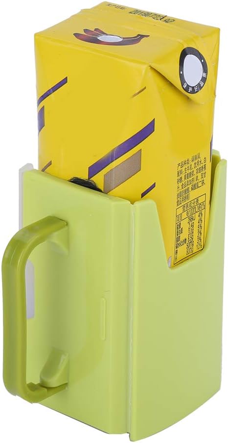 Spill Proof Milk Holder, Adjustable Milk Carton Holder with Handle for Kid Child (Green (Green)