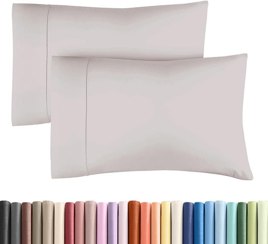 King Pillow Cases - 2 Pack - Super Soft Pillowcase Covers - Envelope Enclosure - Hotel Quality Pillow Protectors - Wrinkle Free, Shrink & Stain Resistant - Machine Washable - 20" x 40" (Light Grey)