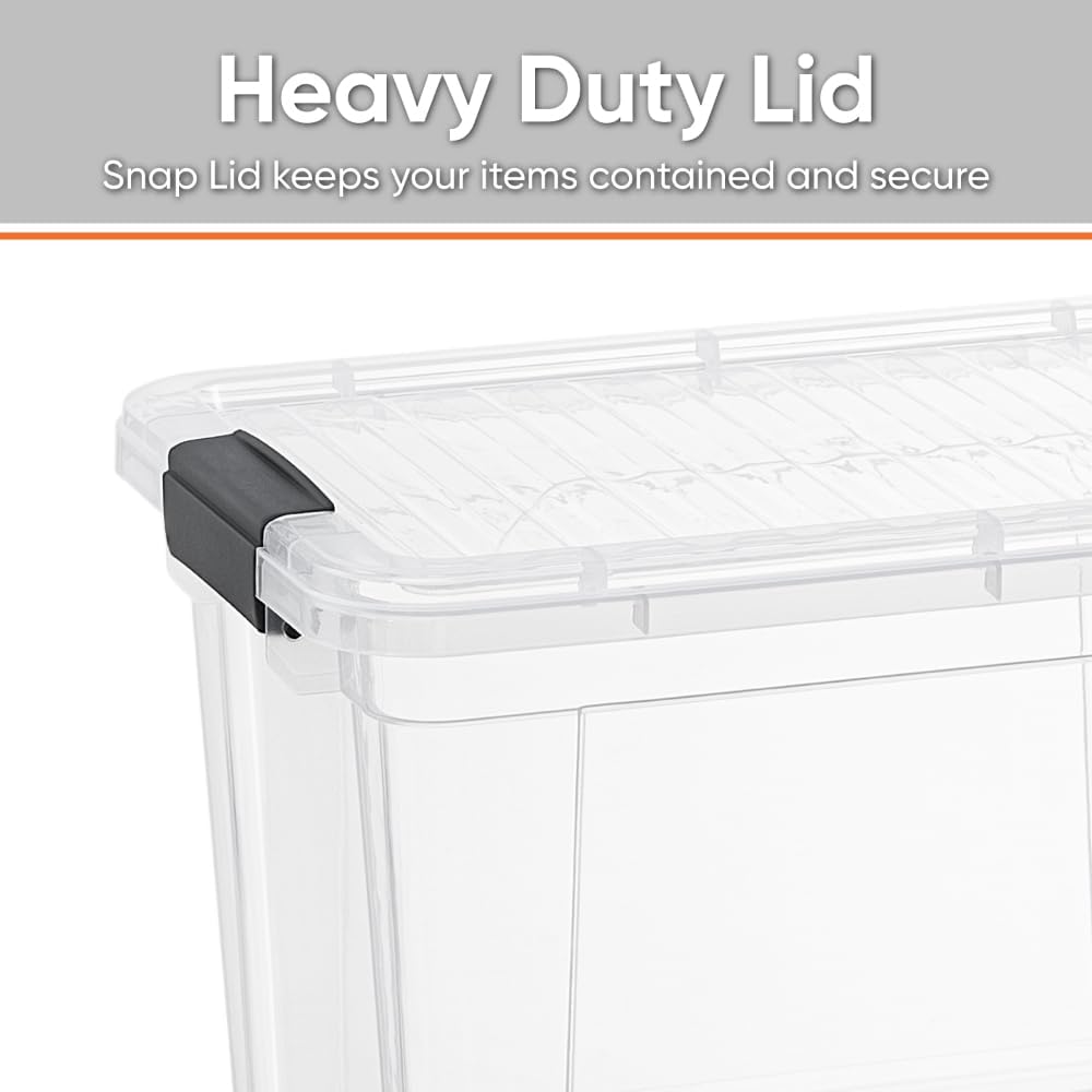 Superio Storage Bins with Lids- 8 Pack, 2.5 Qt Clear Boxes for Organizing, Stackable Plastic Containers- BPA Free, Non-Toxic, Odor Free, Organizer for Home, Office, Dorm